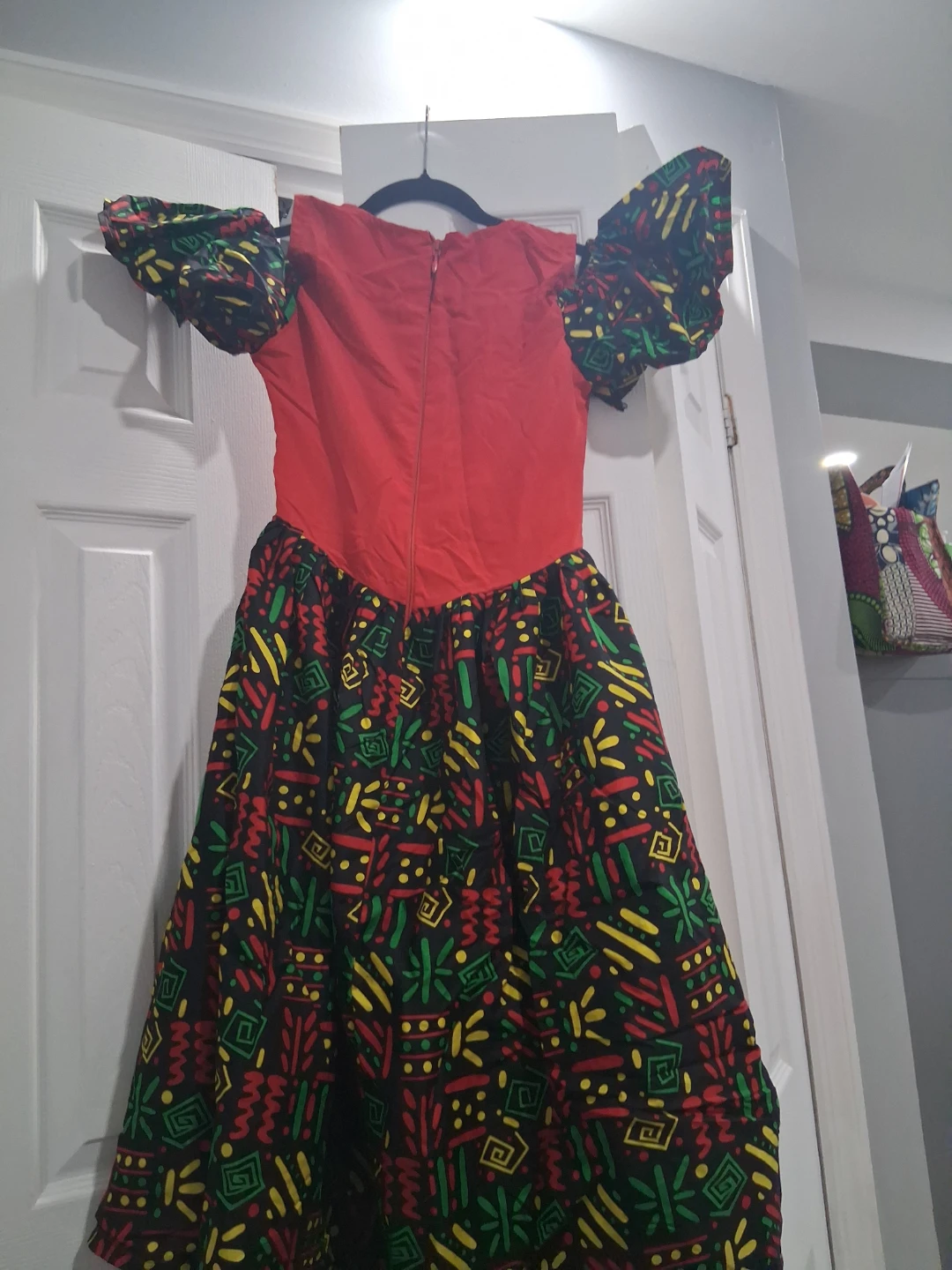 Red and Patterned Black Dress - photo 4