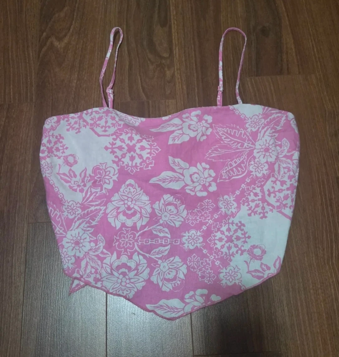 American Eagle Floral Print Tie-Back Crop Top - photo 2
