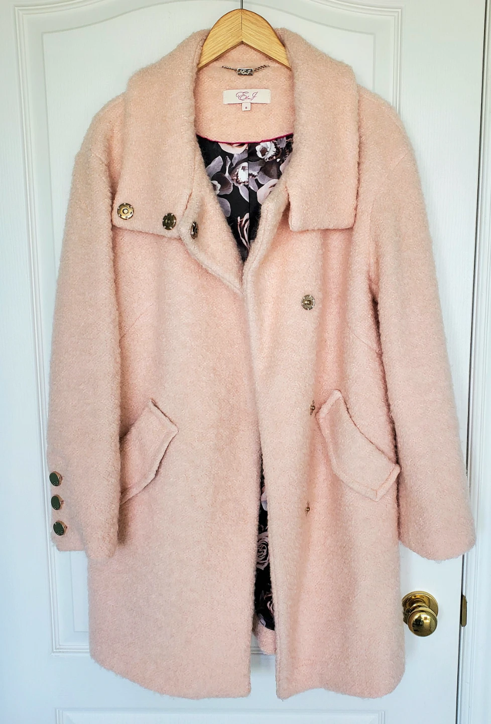 Eliza J Pink Textured Coat - Size M - photo 4