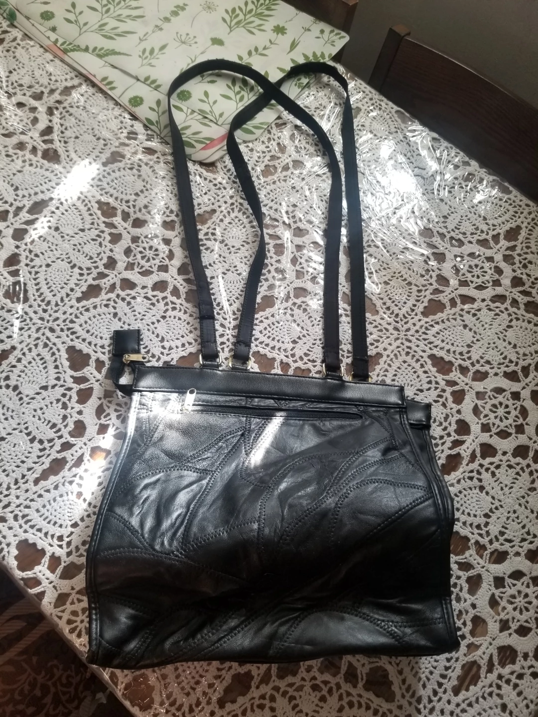 Zeca Black Leather Patchwork Shoulder Bag - photo 2