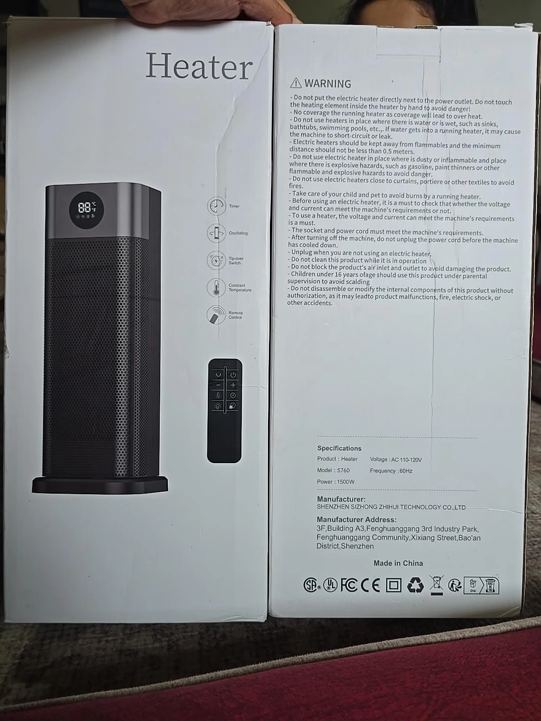 Minthouz S760 Tower Heater with Remote