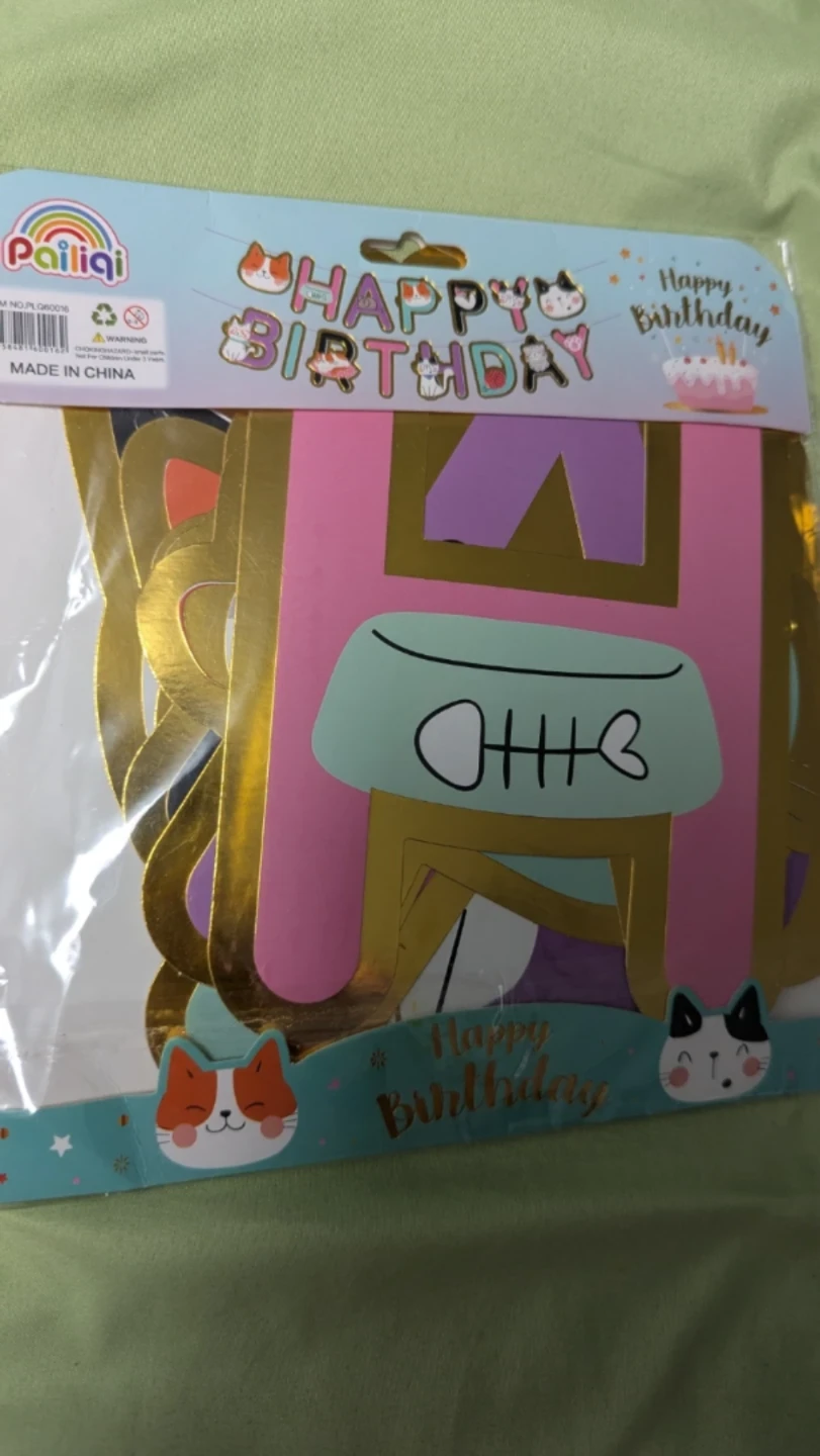 Happy birthday cat banner