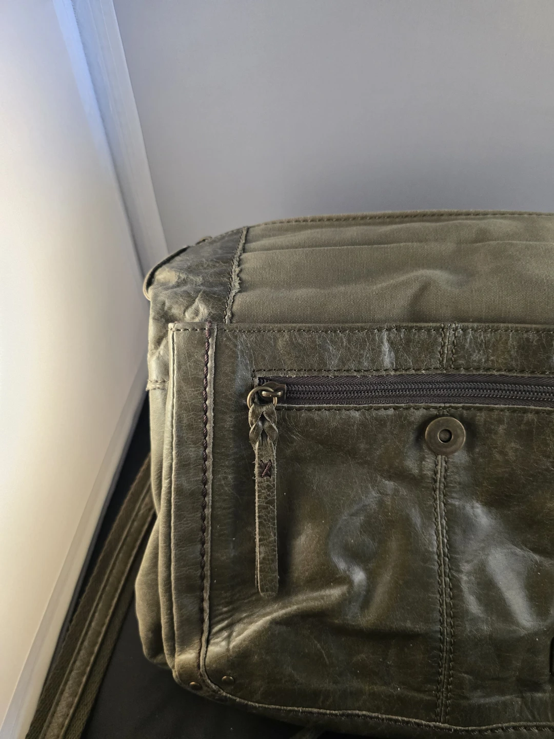 The Sak Olive Green Leather Crossbody Bag - photo 4
