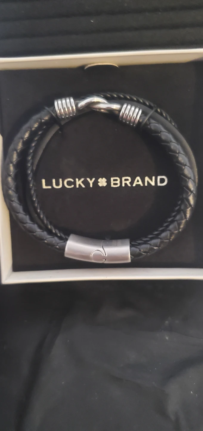 Lucky Brand Black Leather Braided Bracelet - photo 3