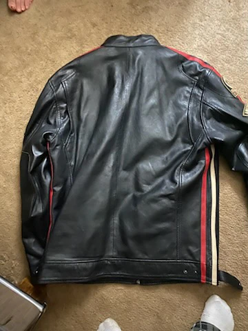 AIM Black Leather Motorcycle Jacket - photo 2