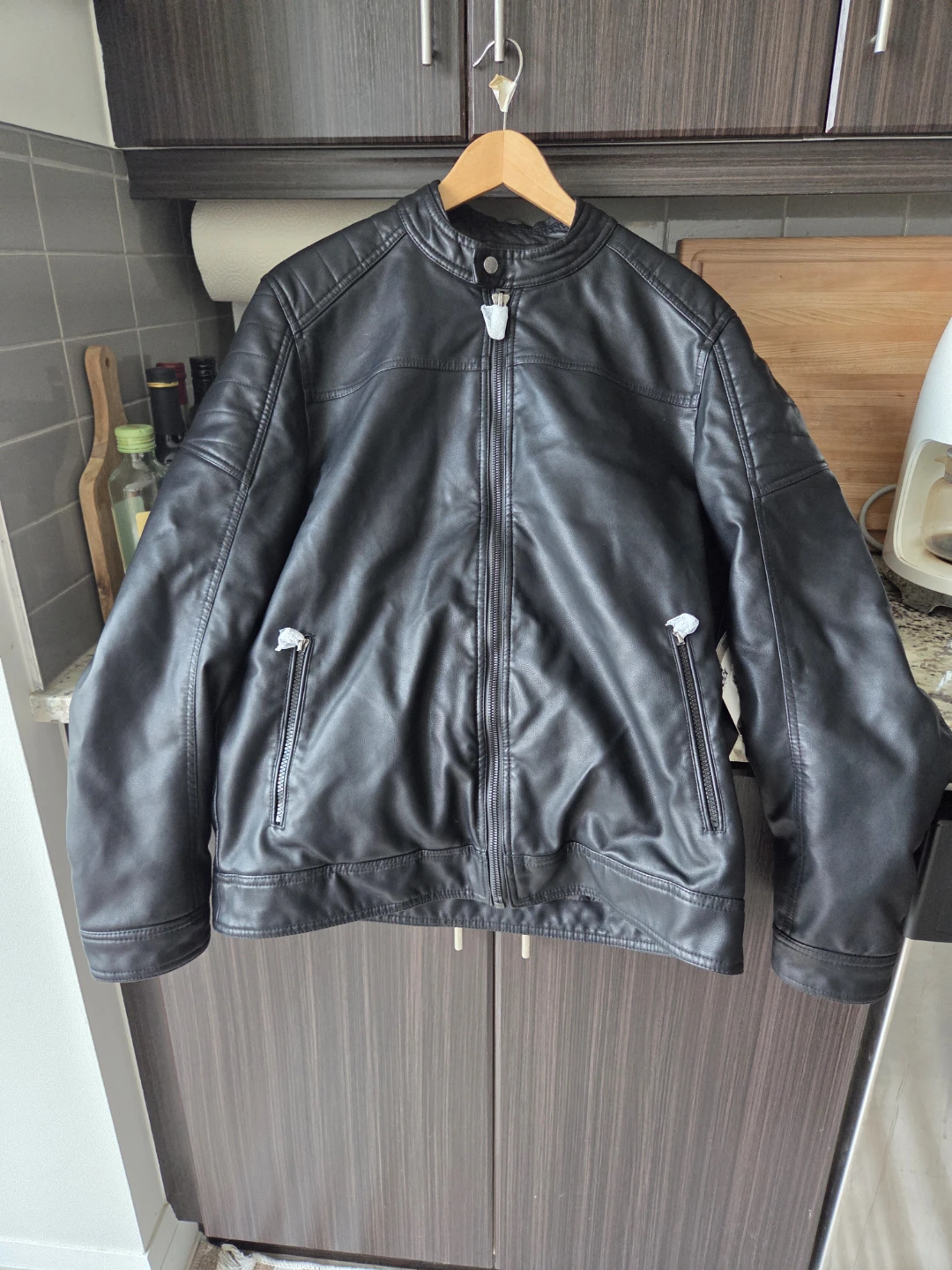 Mens Faux Leather Jacket Size M