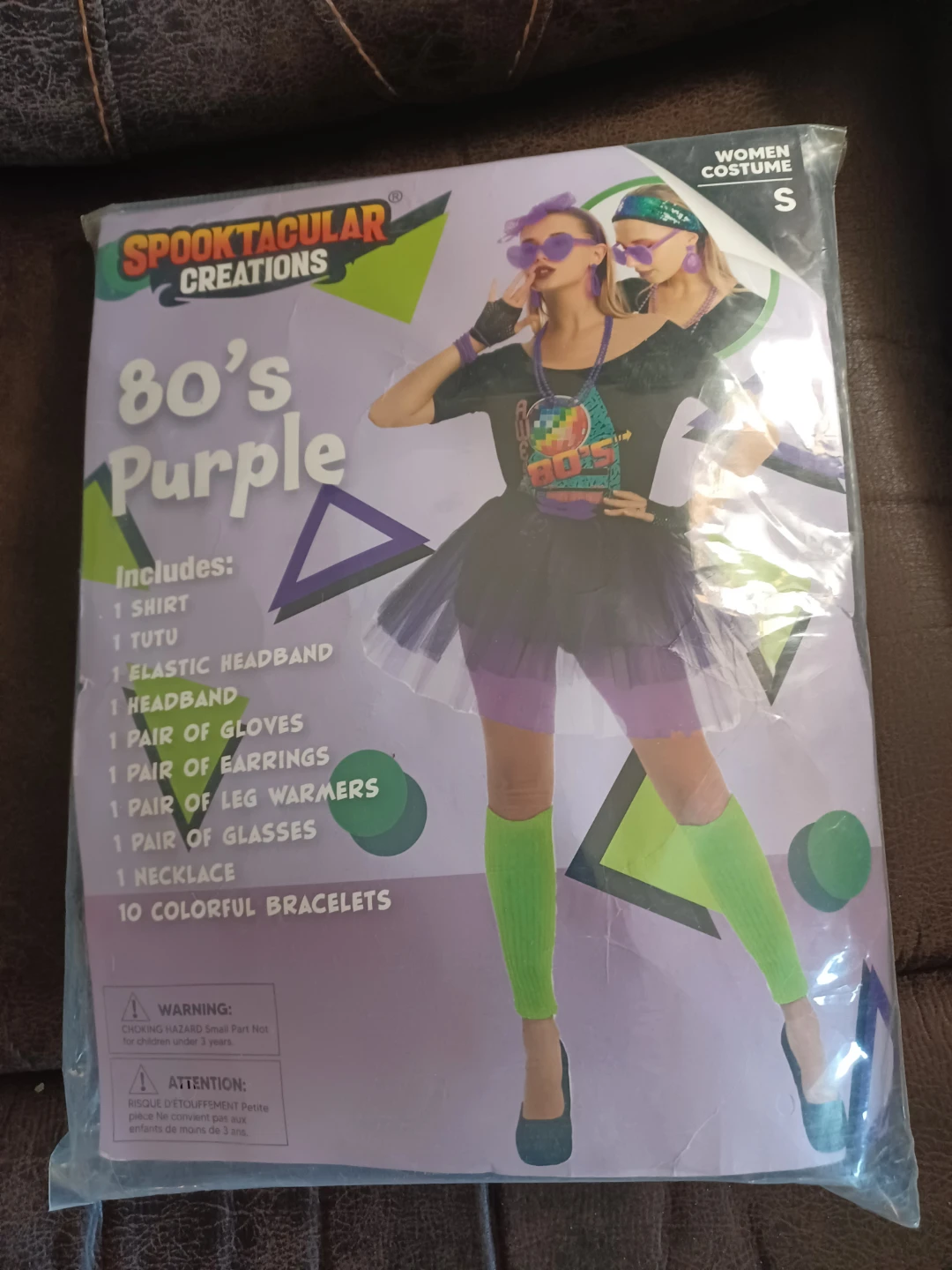 Spooktacular Creations 80s Purple Women's Costume Small