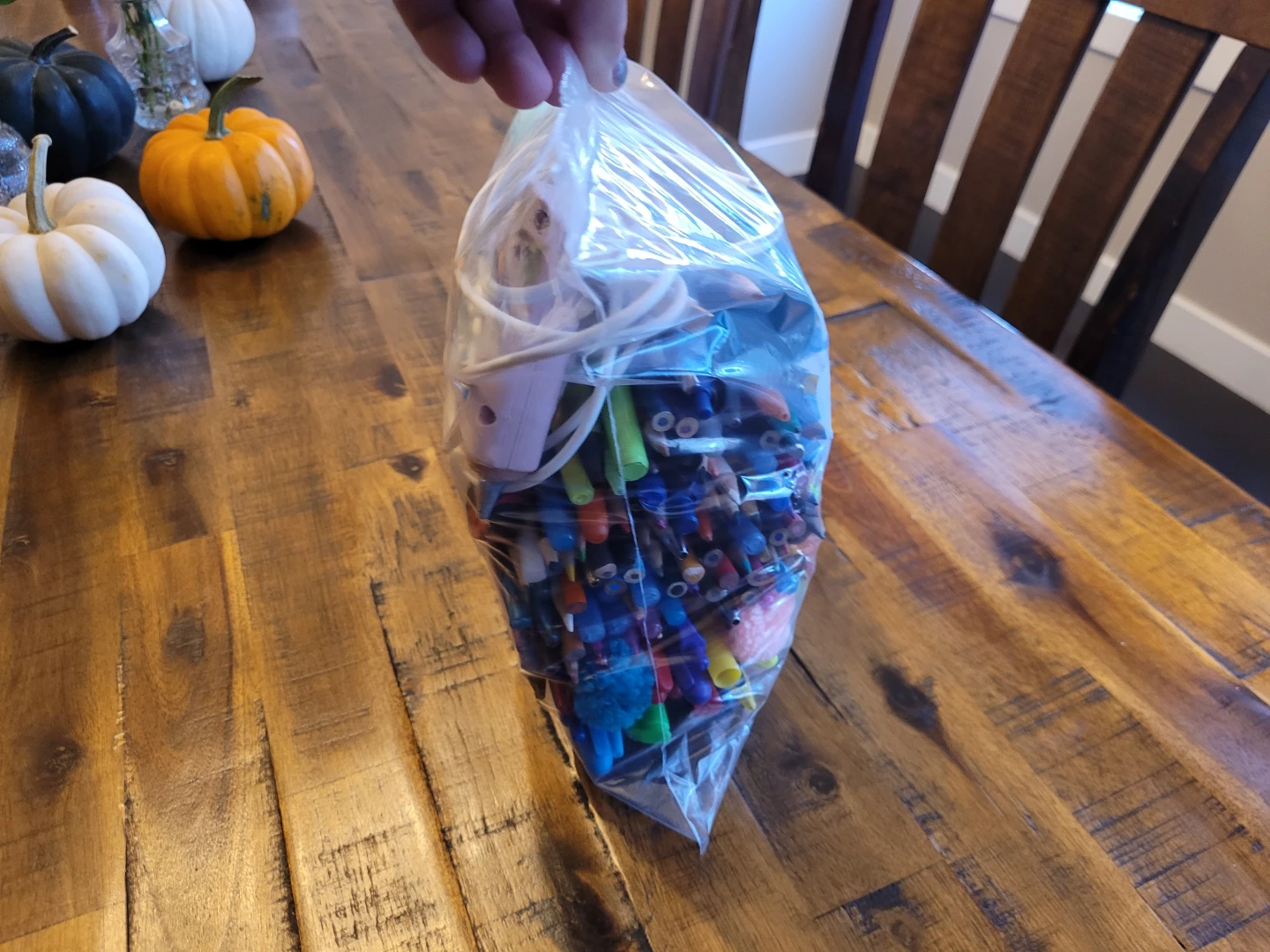 Free assorted pens, pencils, glue gun and stapler.