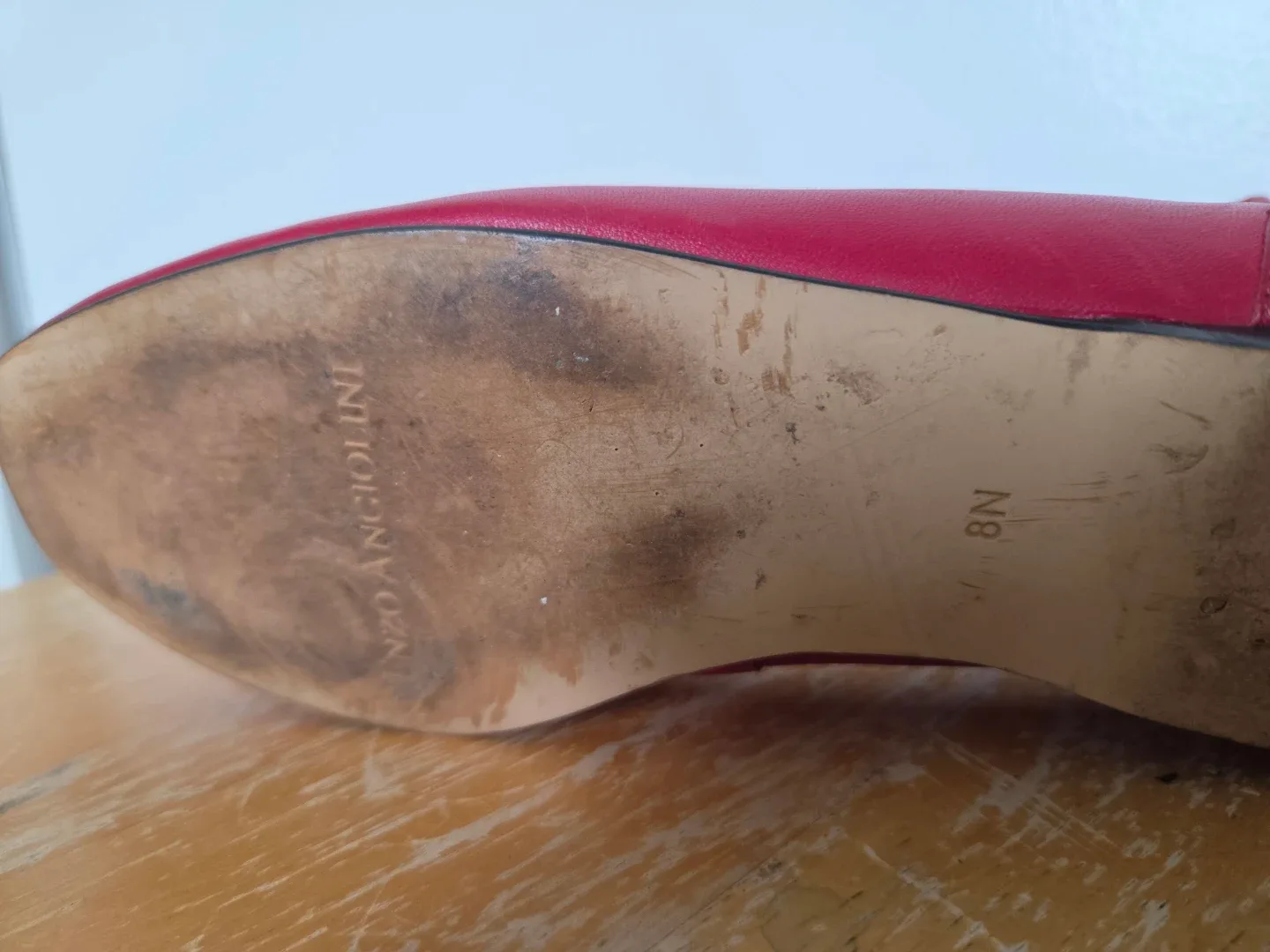 Enzo Angiolini Red Leather Loafers Size 8N - photo 3