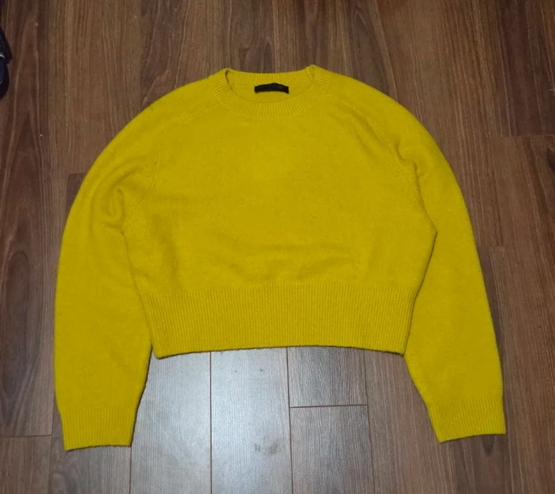 Zara Mustard Yellow Cropped Sweater - photo 2