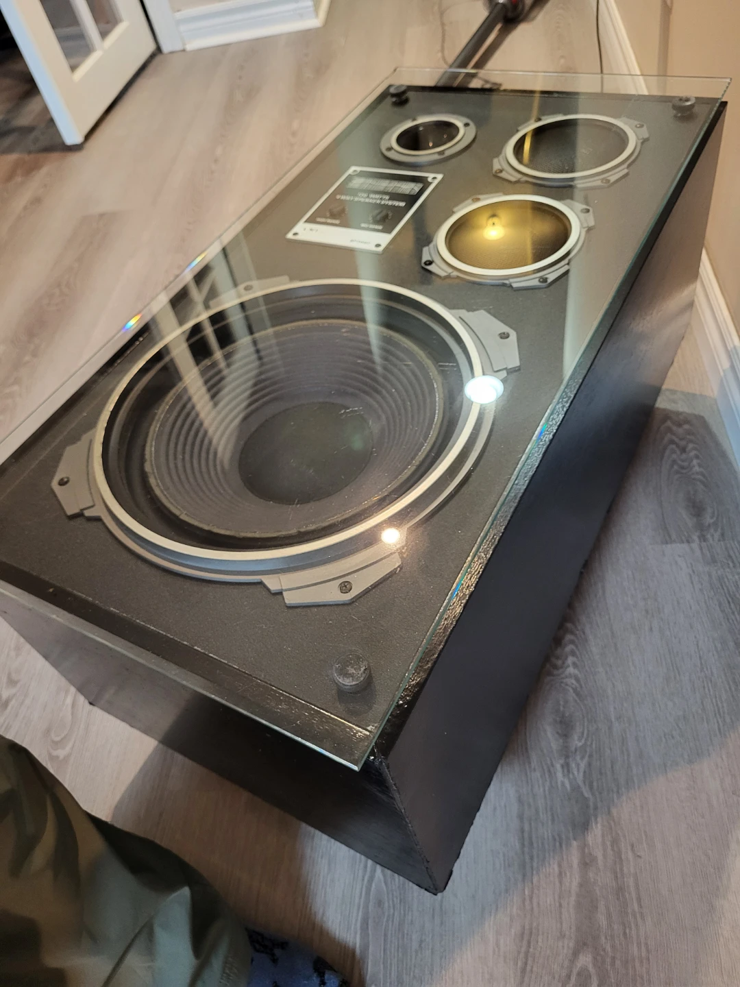 Speaker Stereo System Glass Top Coffee Table - photo 3