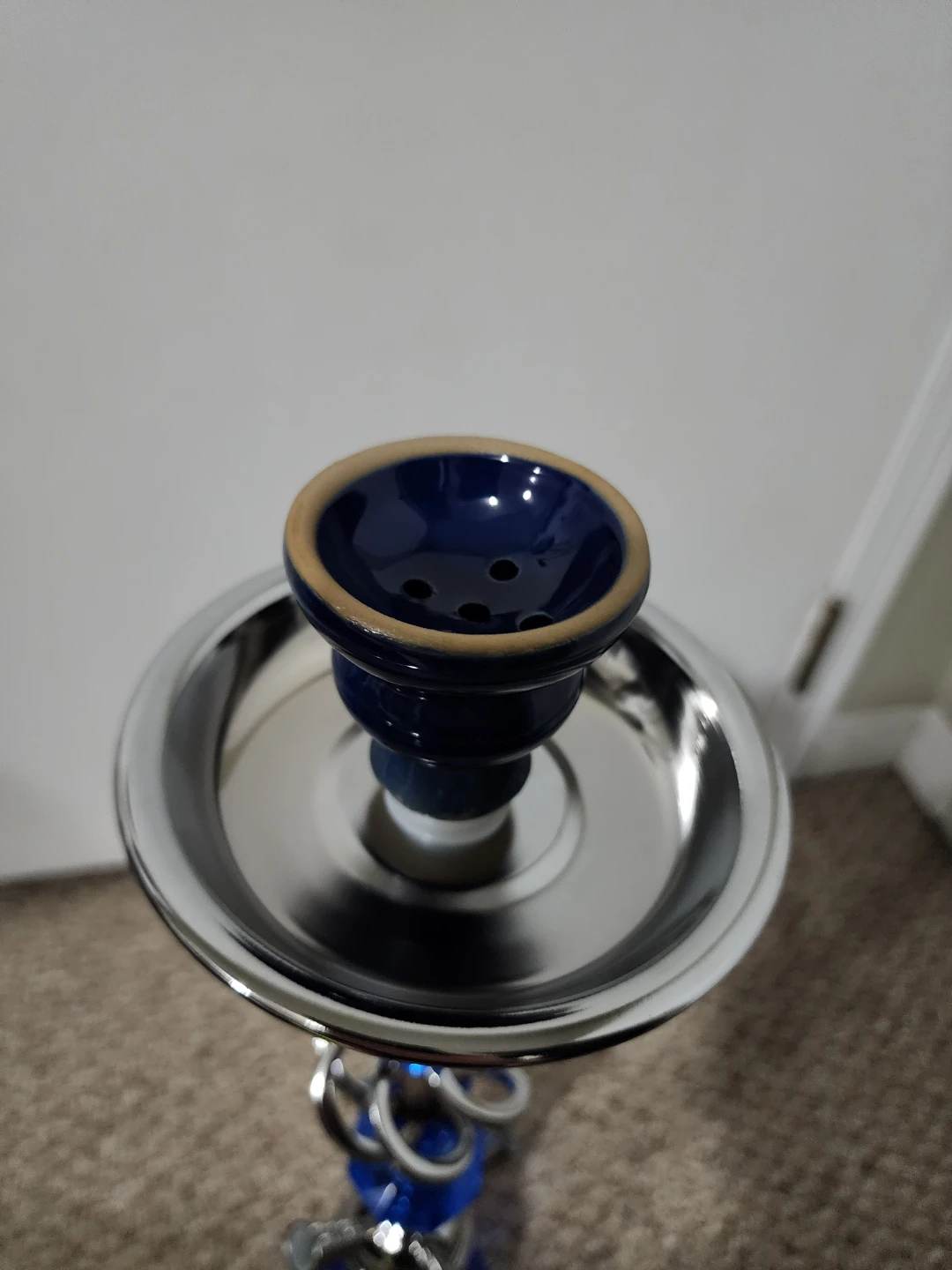 Blue Glass Hookah Set and Extras Never Used - photo 4
