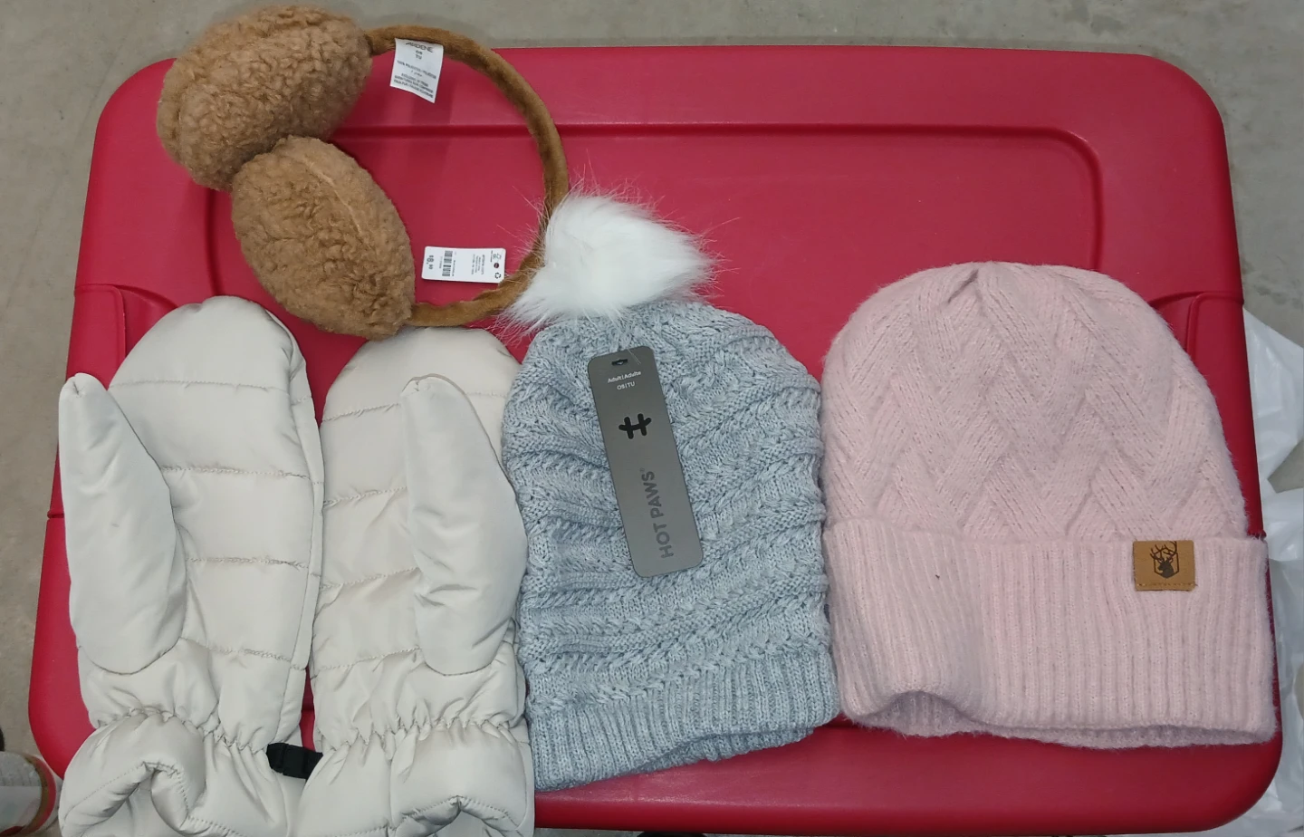 Winter hat, gloves and ear muffin for sale