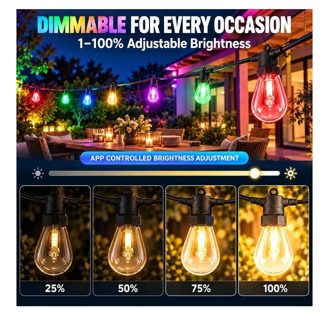 Smart Outdoor 50ft LED String Lights - photo 4