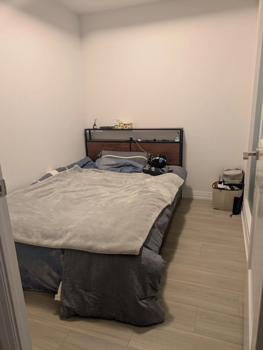 Industrial Style Bed Frame with Headboard and drawers