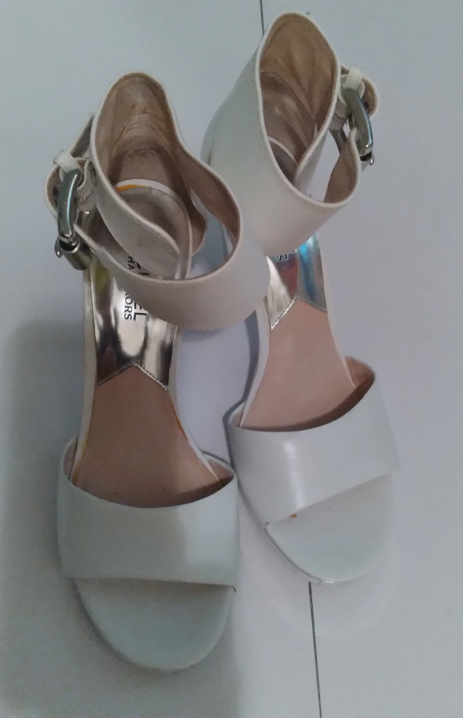 White Michael Kors Heels with Silver Accent - photo 5