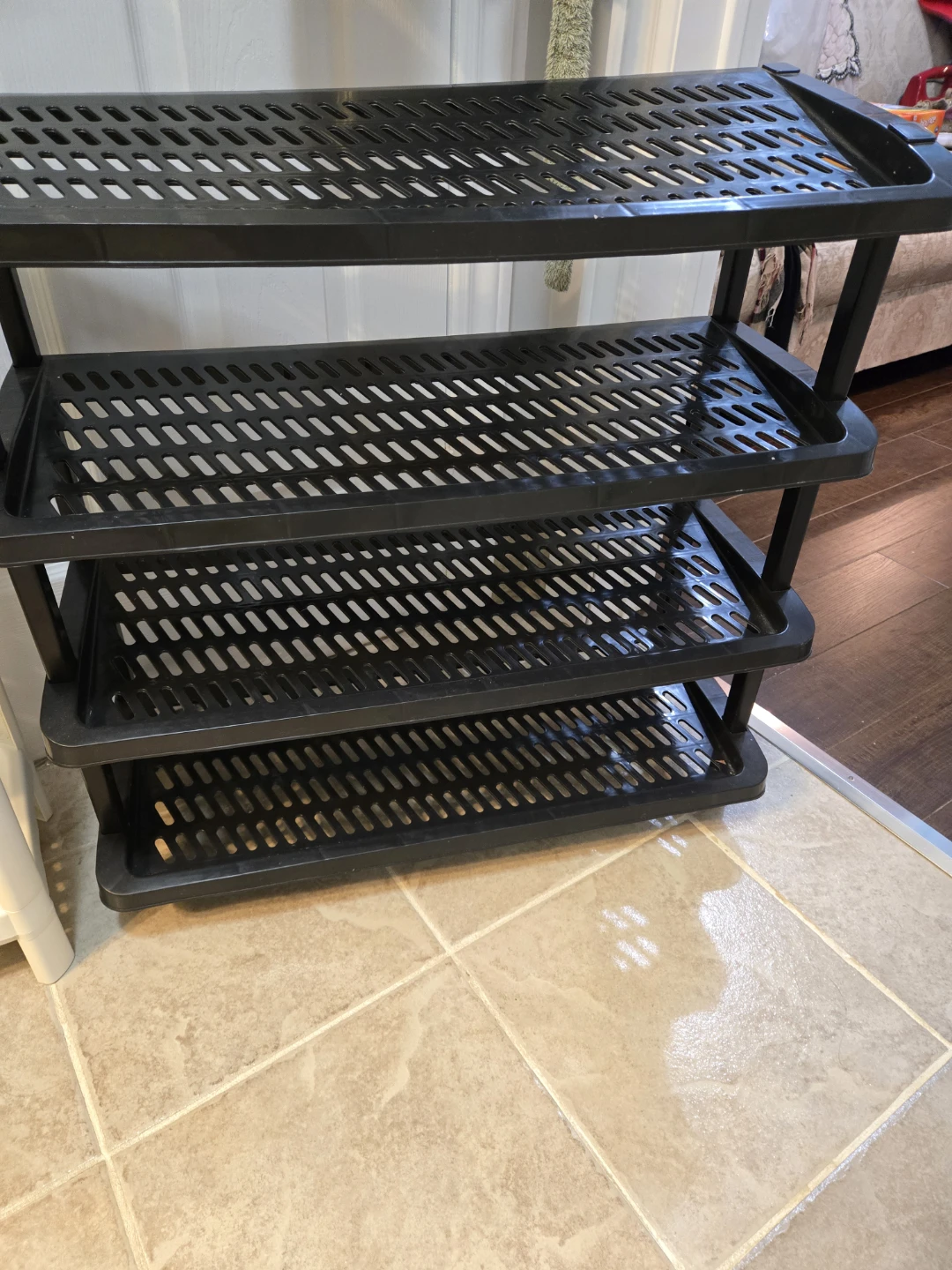 White 4-Tier Plastic Storage Shelf - photo 2
