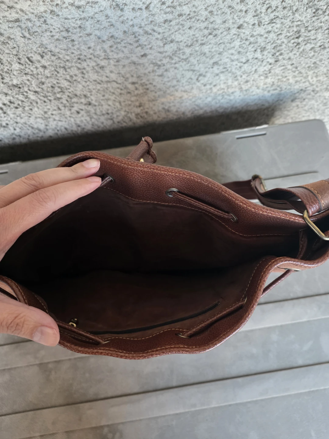 Emina Brown Leather Bucket Bag - photo 3