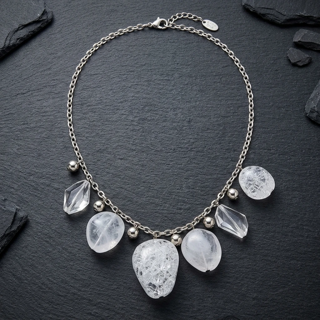 AVON SHA Signed Faux Quartz Crystal Silver-Tone