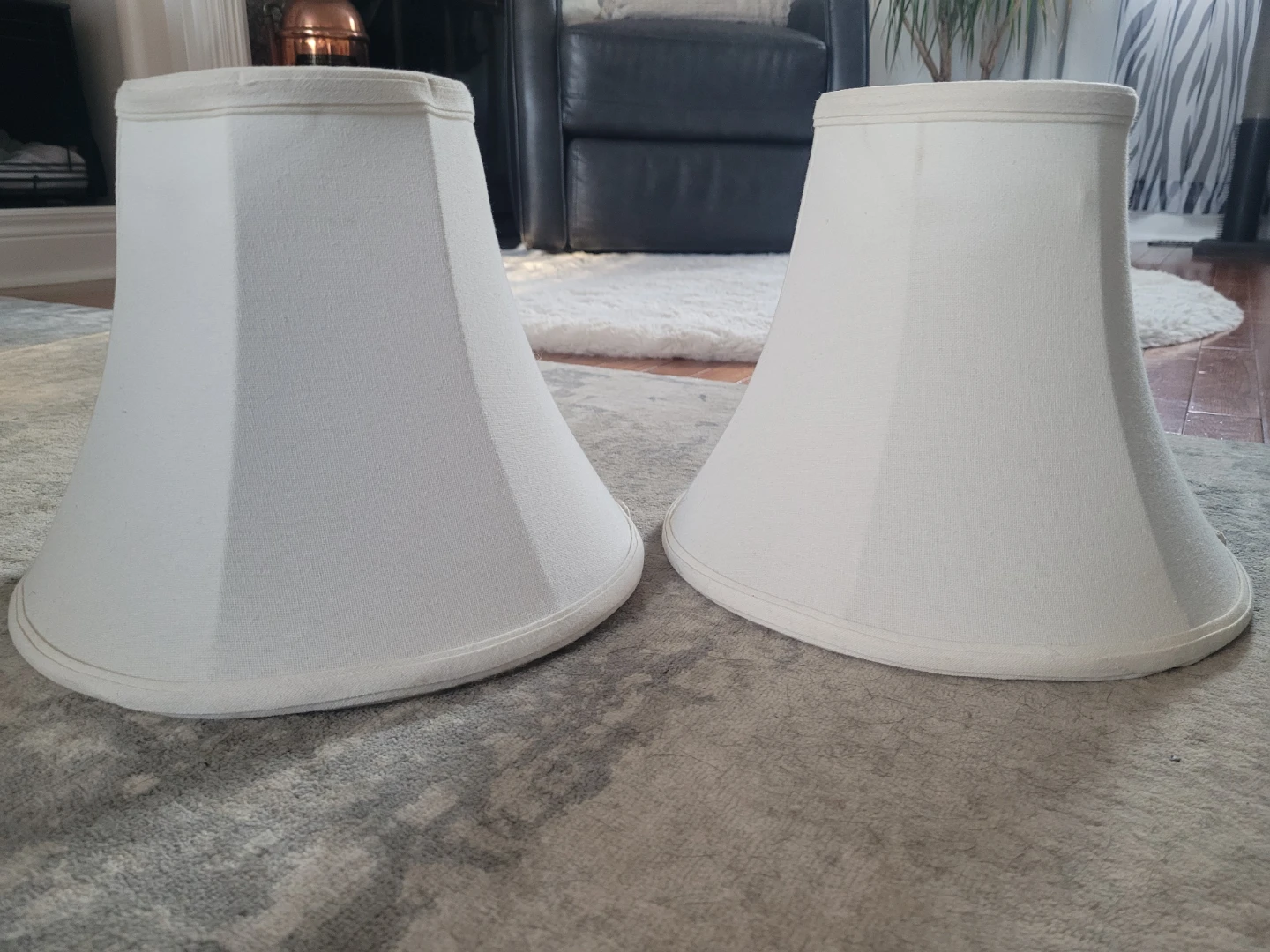 Set of 2 Cream Fabric Lamp Shades LIKE NEW - photo 3