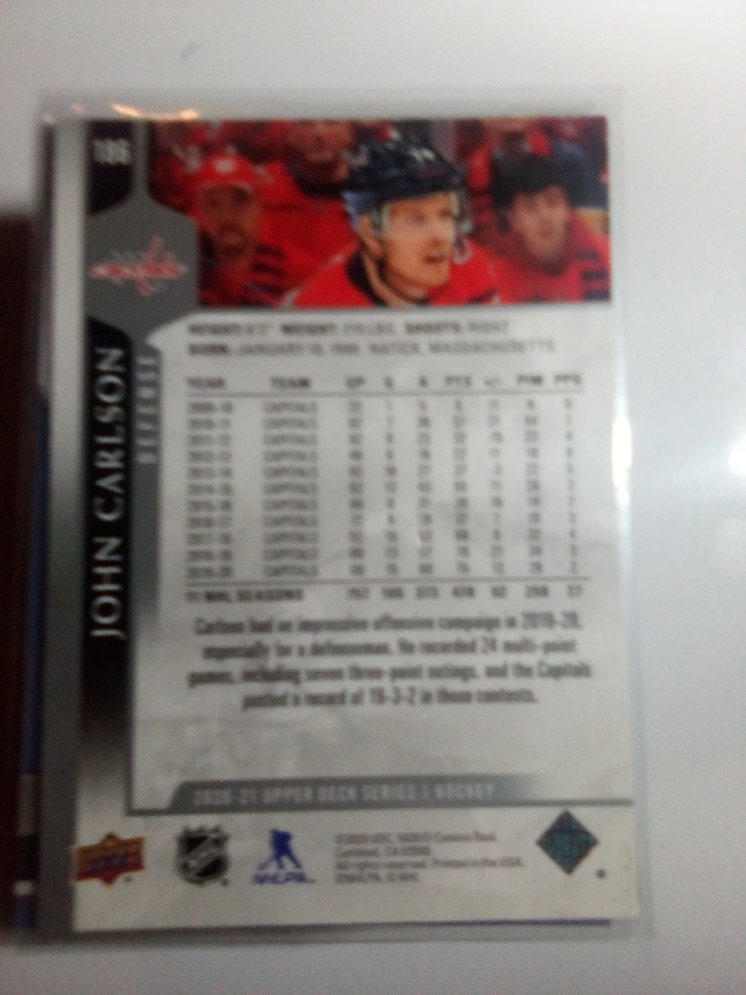 2020-21 Upper Deck John Carlson Hockey Card - photo 2