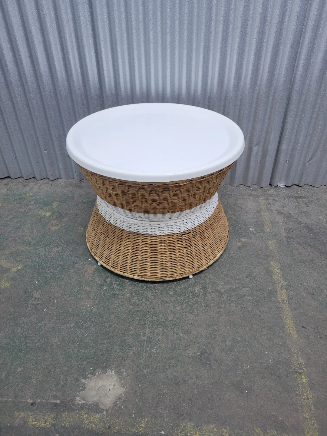 Wicker Storage Side Table