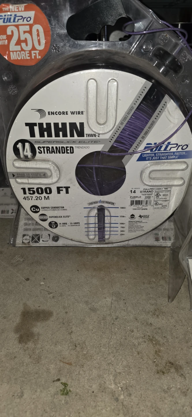 Encore Wire THHN 14 AWG Stranded Purple Wire 1500 ft - photo 2