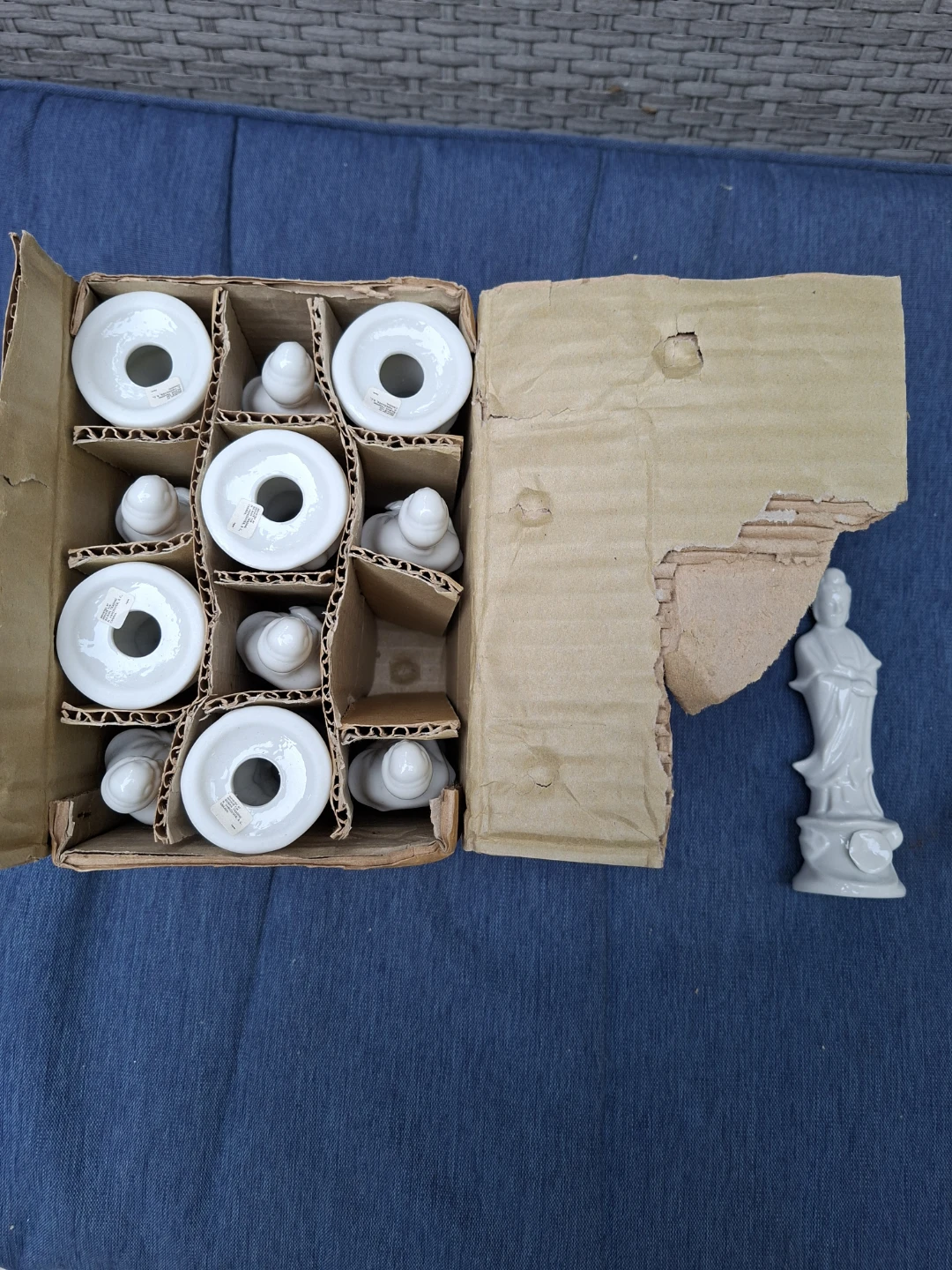 Vintage Porcelain Kwan Yin Figurines - 12 Pieces