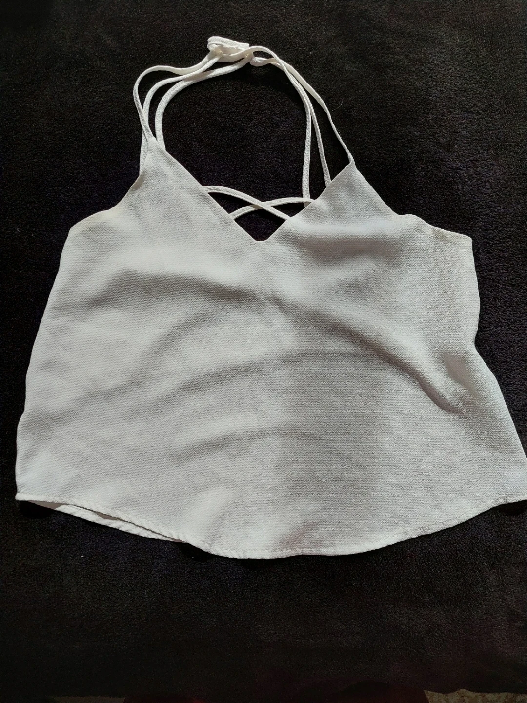 White Criss-Cross Back Tank Top