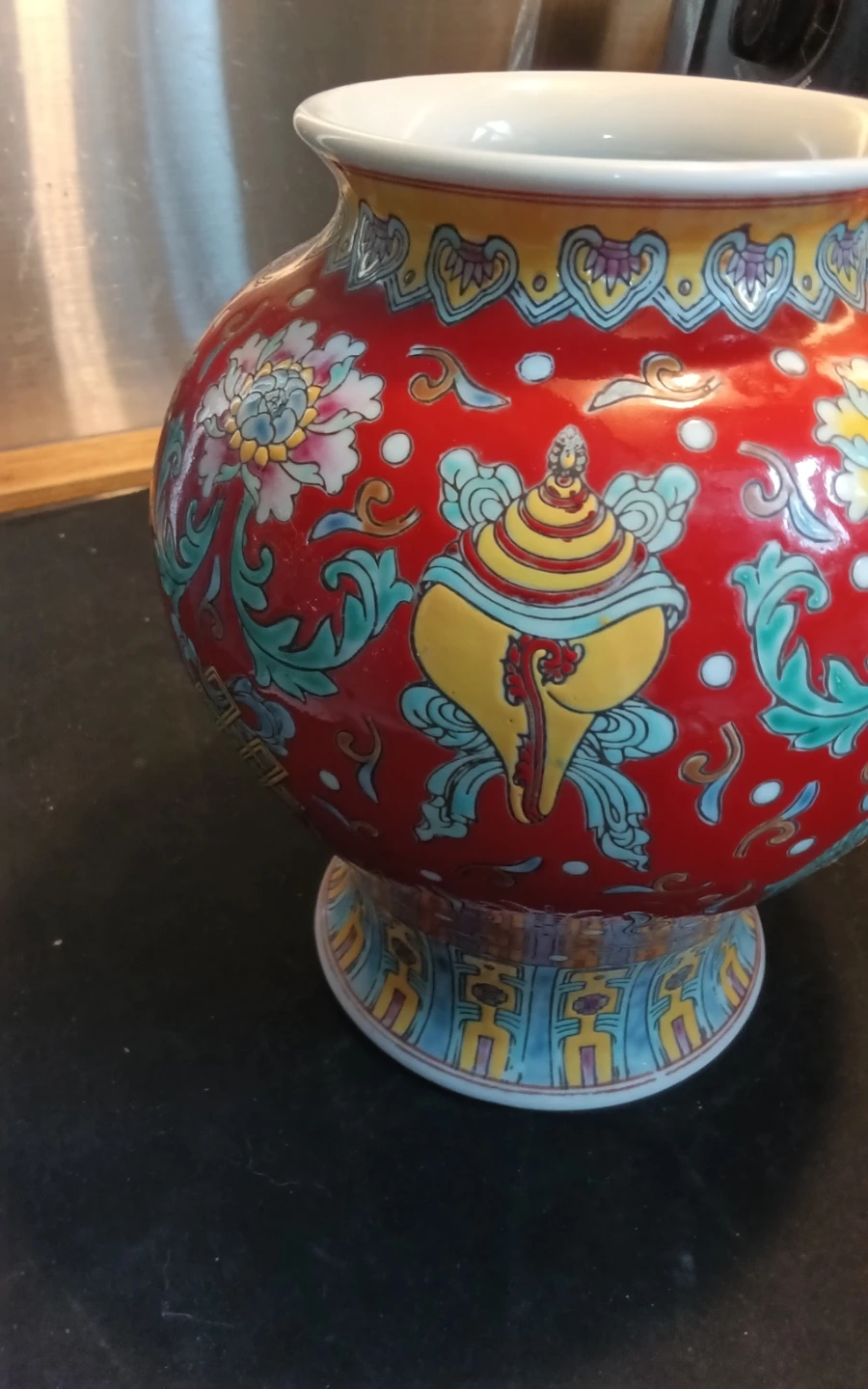 Ruby Red Chinese Famille Rose Porcelain Feng Shui Wealth - photo 3