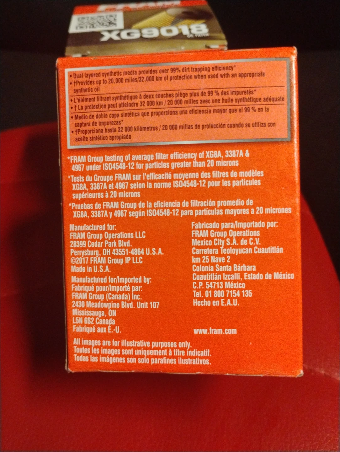 FRAM Ultra Synthetic XG9018 Oil Filter - photo 3