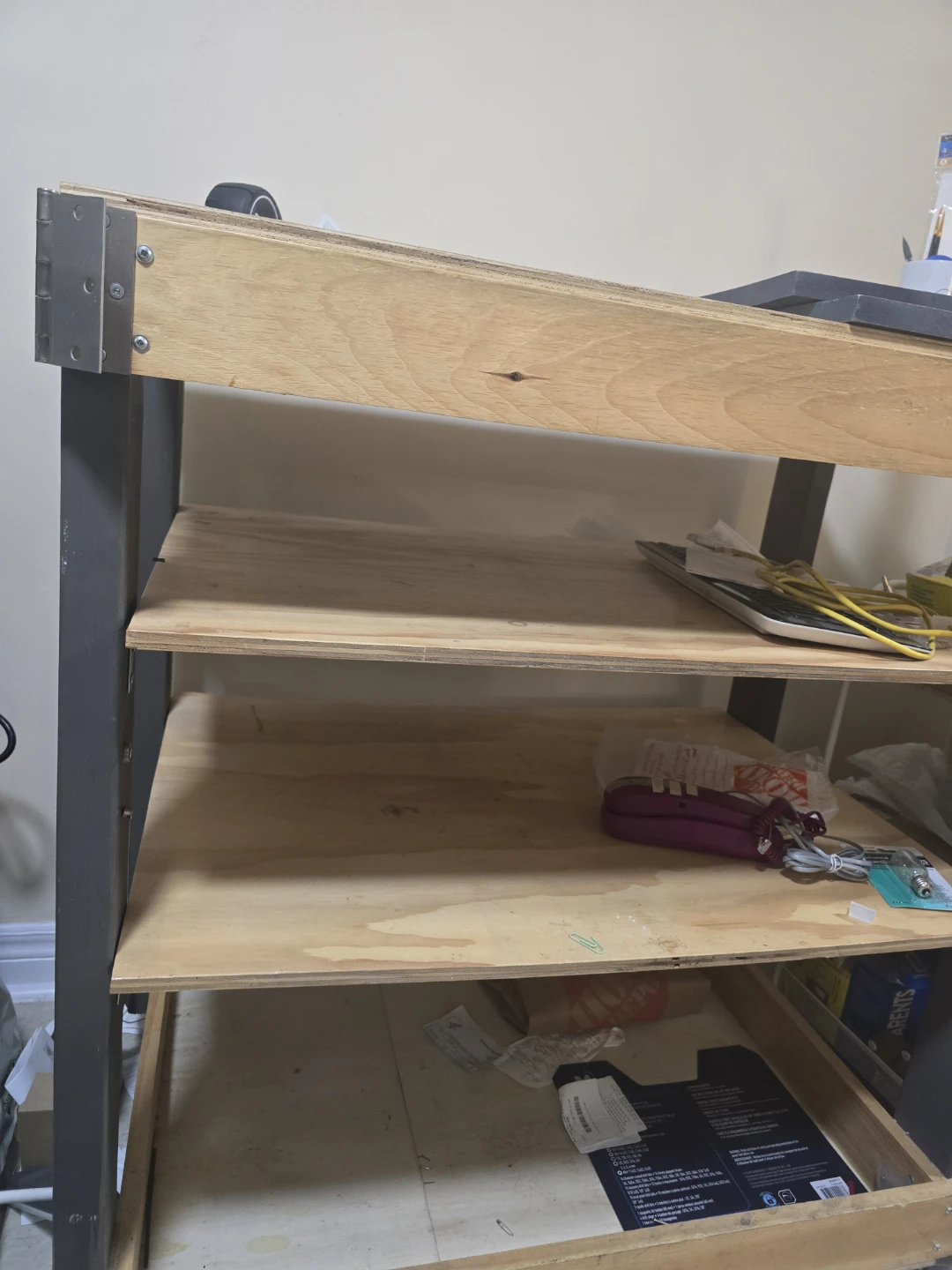 Wooden rolling utility cart with three shelves - photo 2