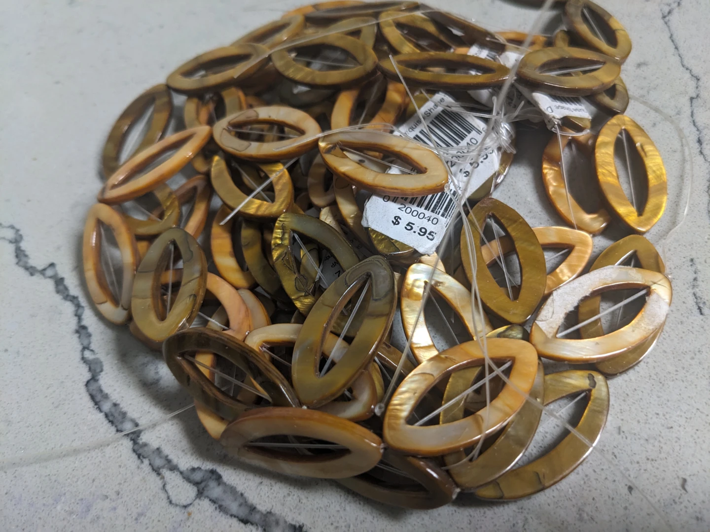 Tear shape abalone shell beads