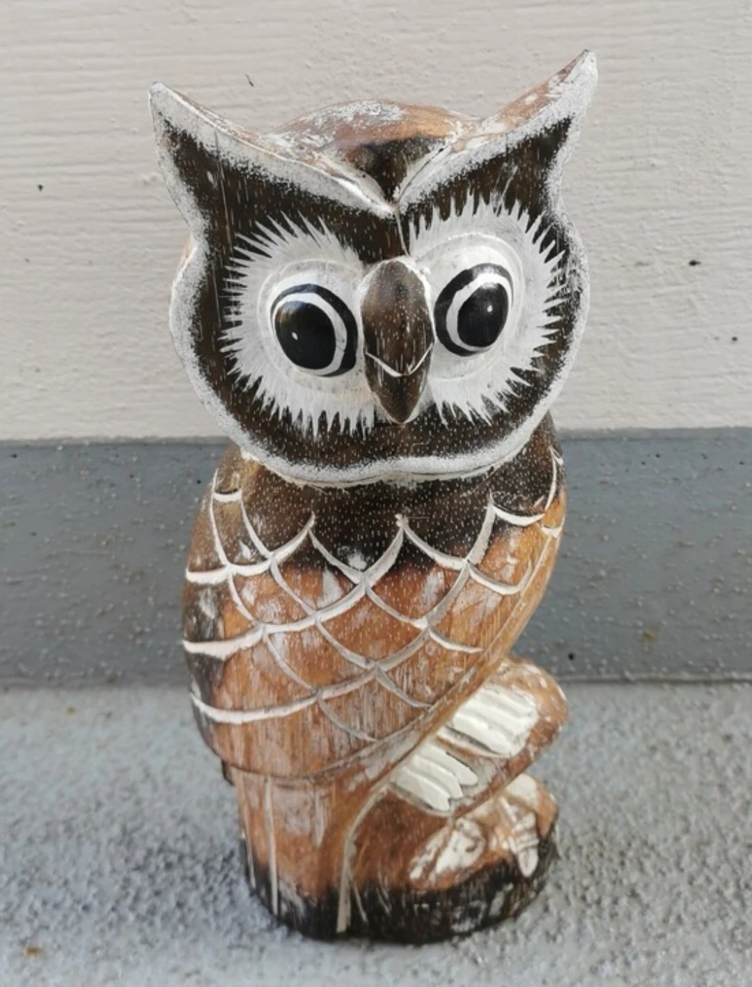 Vintage Hand-Carved Wooden Owl Figurine 12” Rustic Home Decor - photo 5