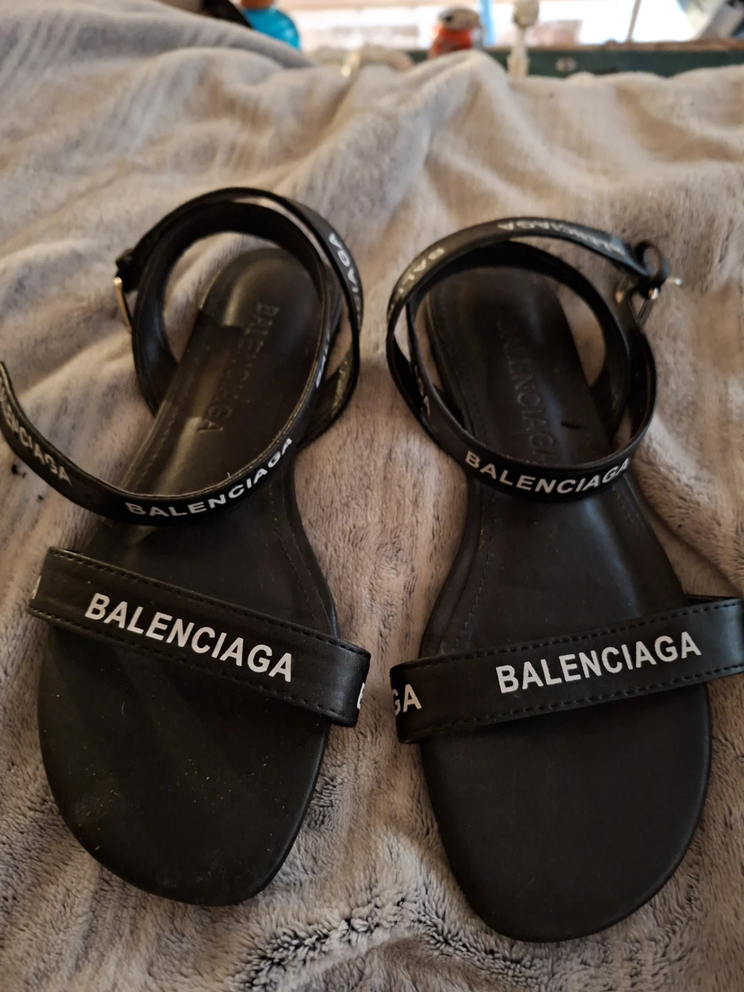 Balenciaga Black Logo Sandals