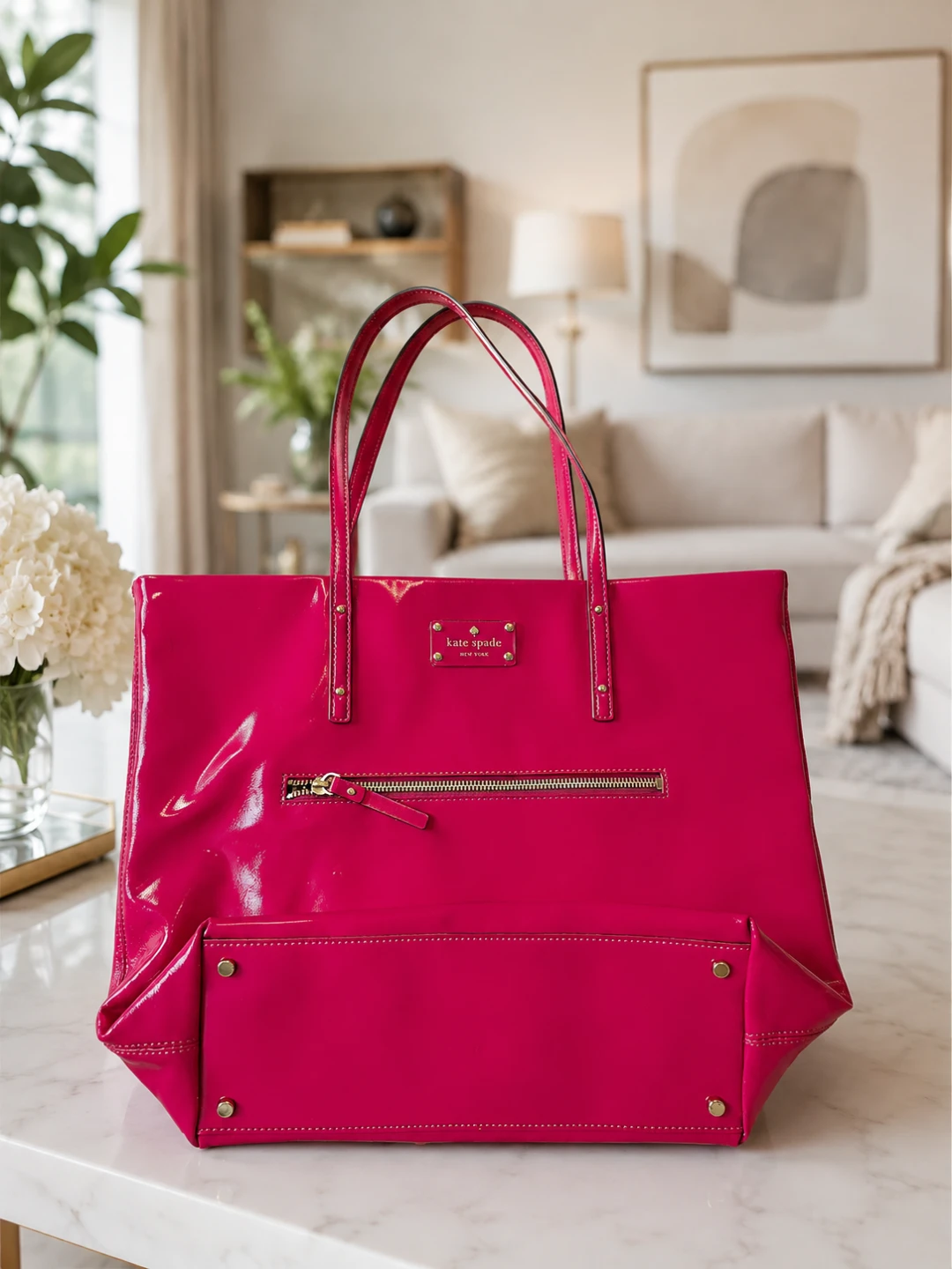 Kate Spade Hot Pink Patent Leather Tote