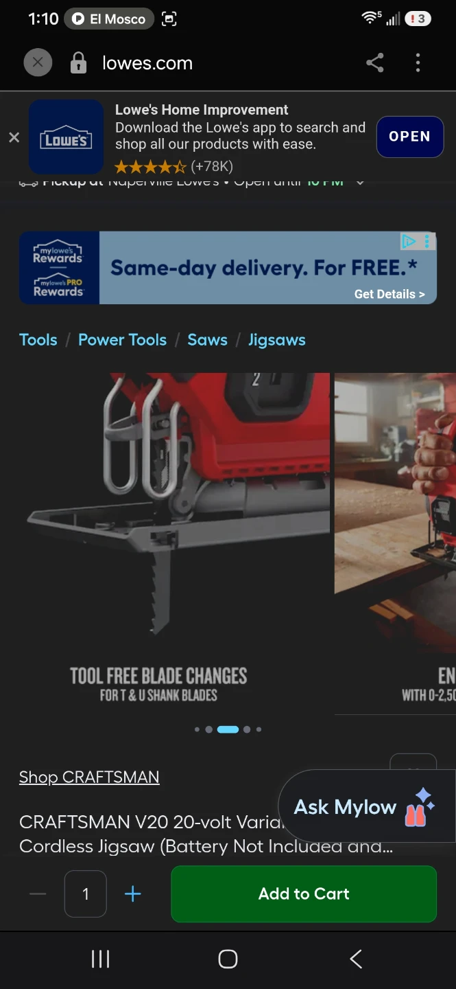 CRAFTSMAN V20 Cordless Jigsaw - photo 4