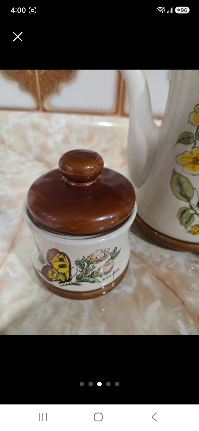 Vintage 1979 Alice Butterfly Coffee Service Set. Made In Japan. - photo 4