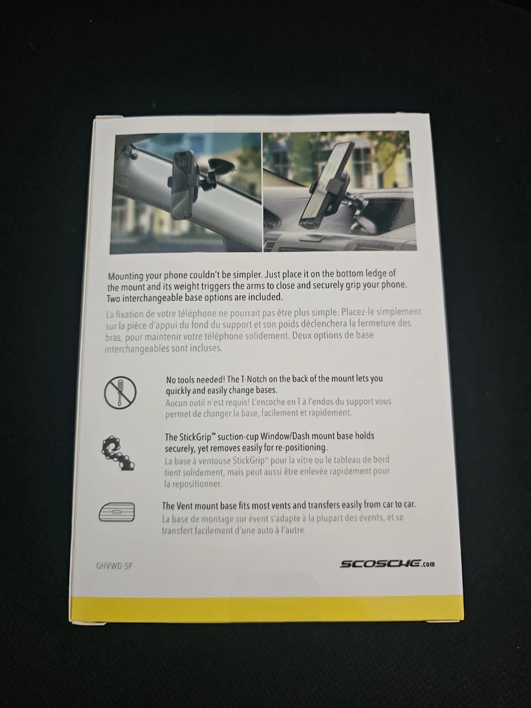 SCOSCHE Gravity Universal 3-in-1 Phone Mount Kit, Black - photo 3