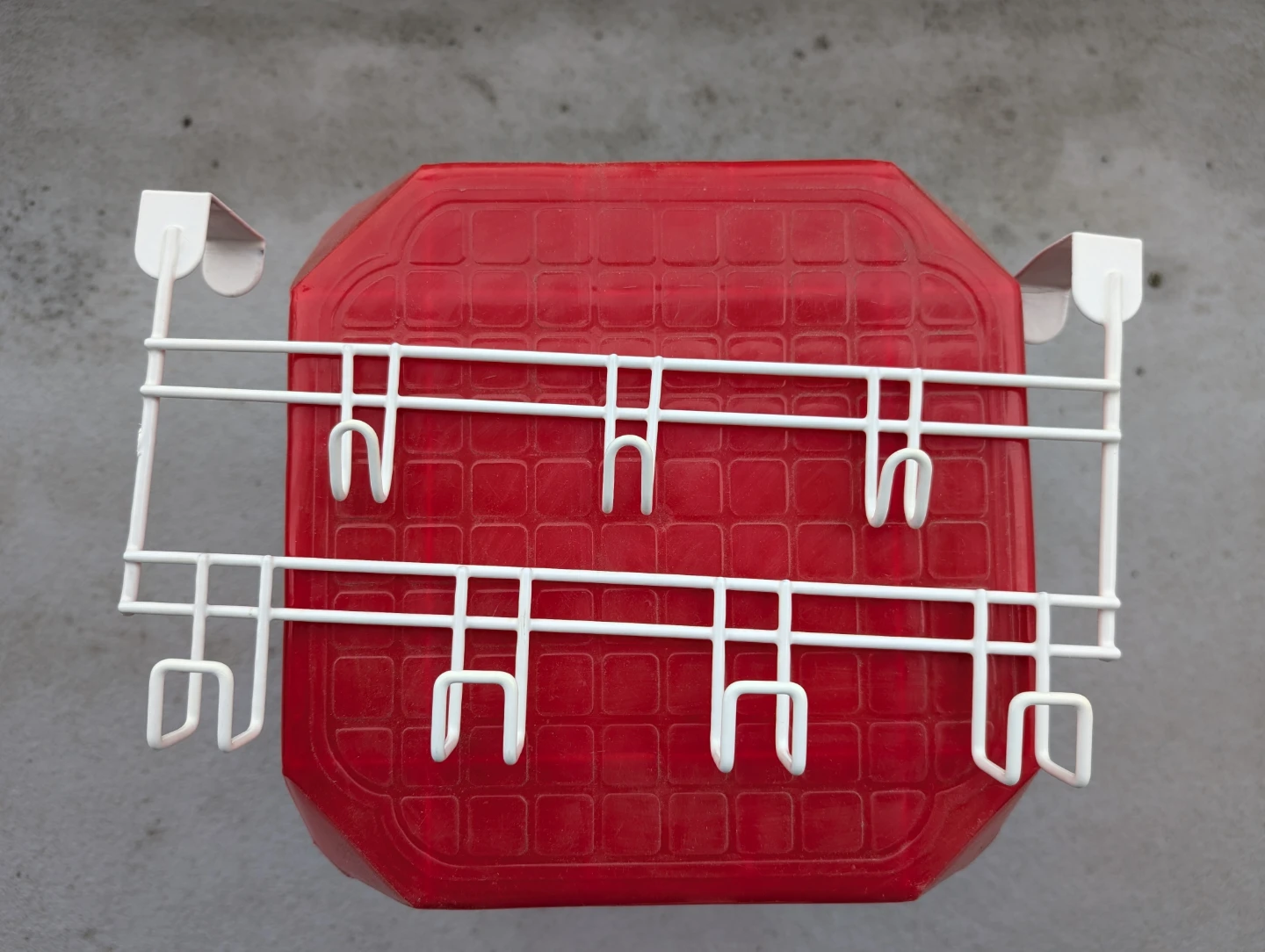 White Metal Over-the-Door Hook Rack