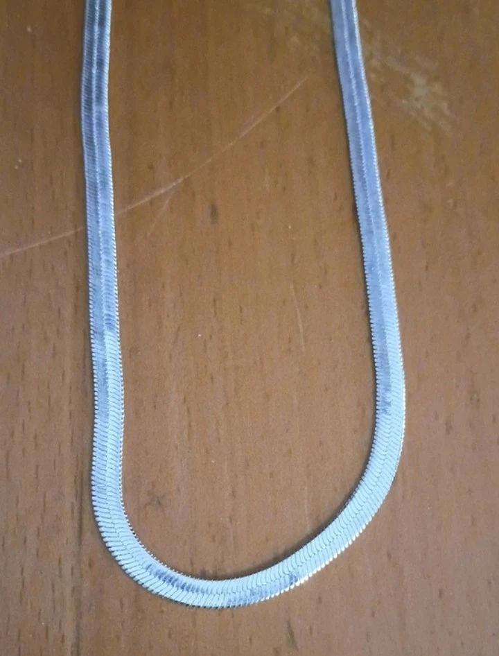 Silver herringbone chain - photo 2