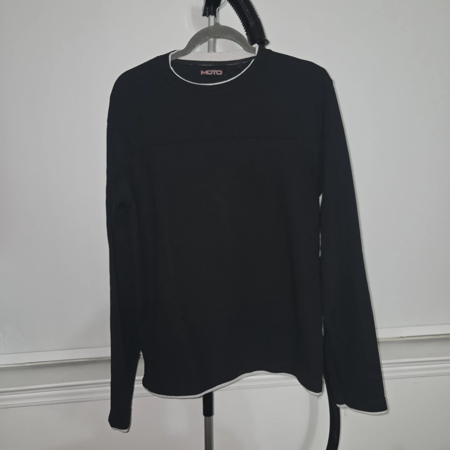 MOTO Black Long Sleeve Crew Neck Shirt