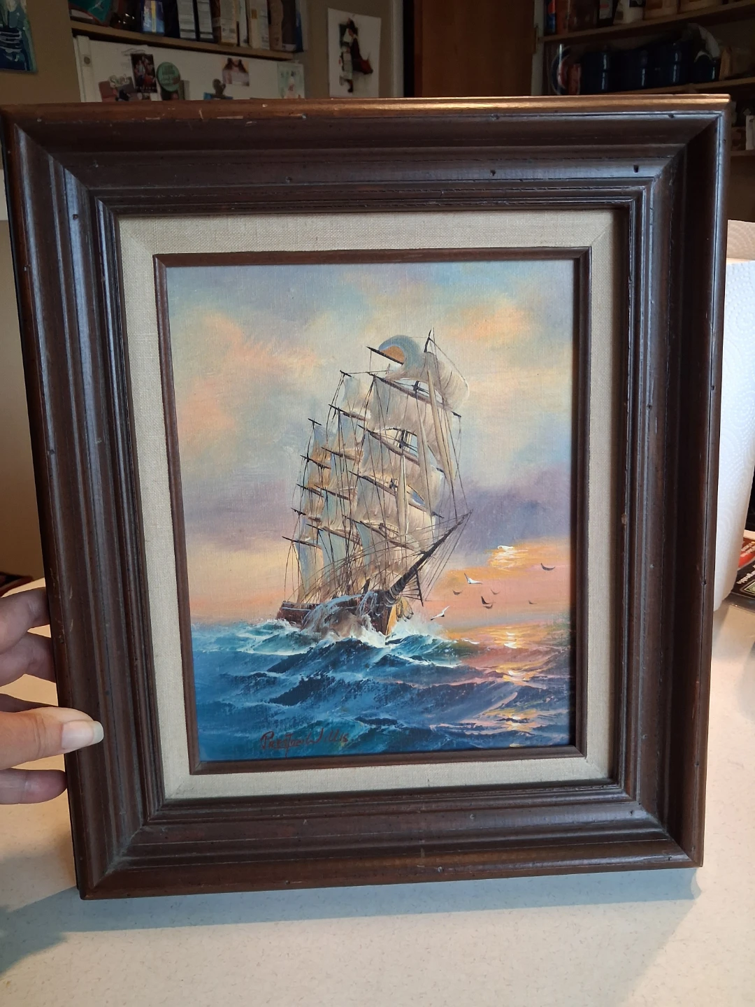 Vintage Preston Willis Nautical Oil Painting