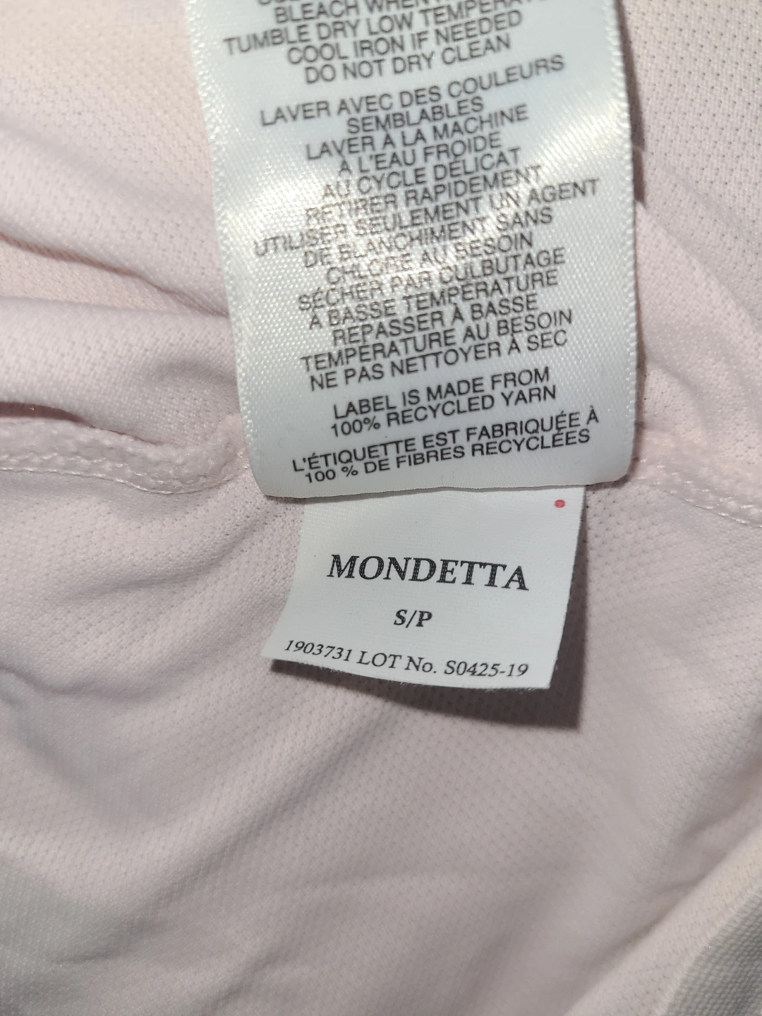 Mondetta Light Pink Polo Shirt - Size Small - photo 3