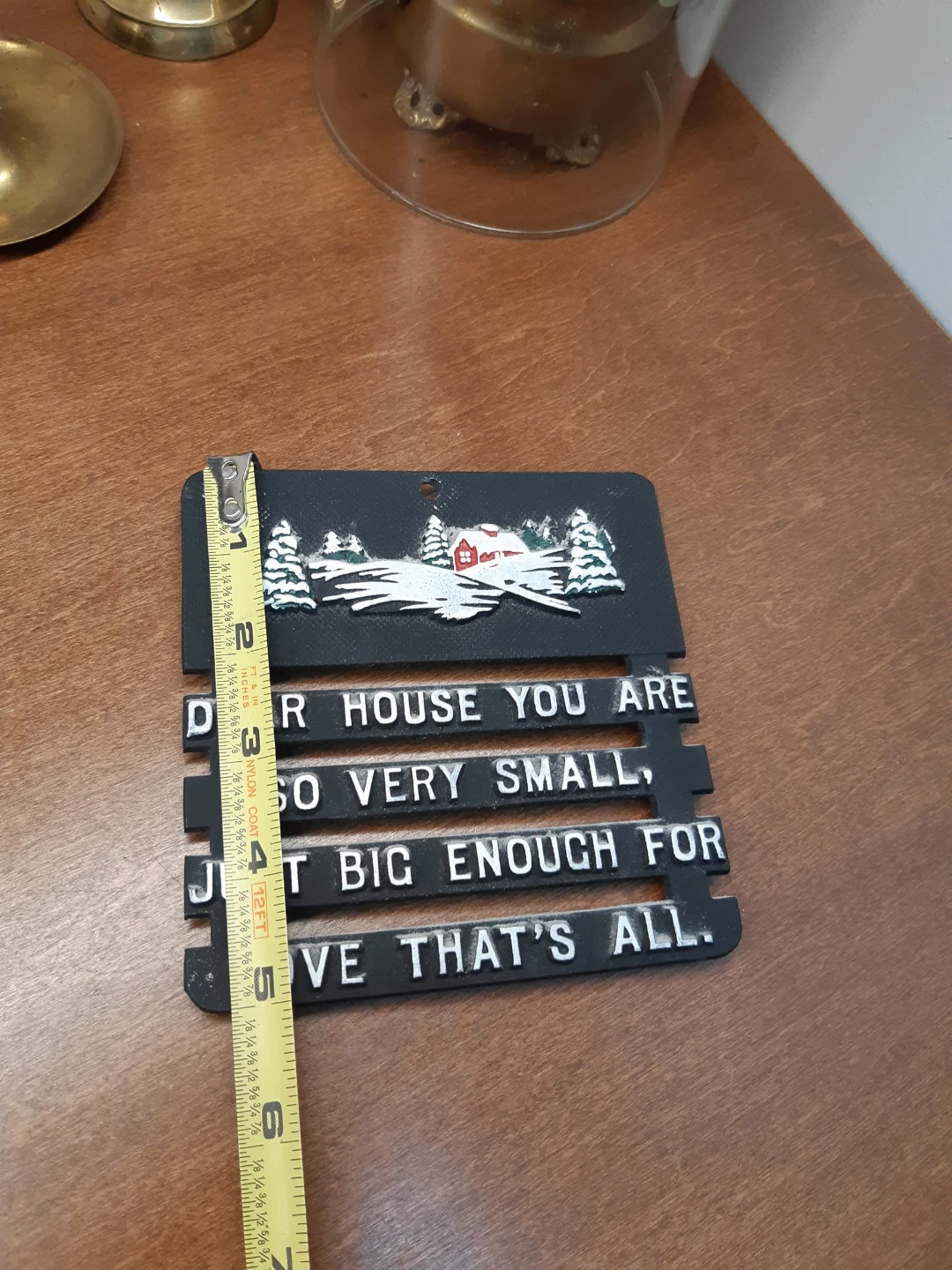 Vintage black metal log cabin trivet - photo 4