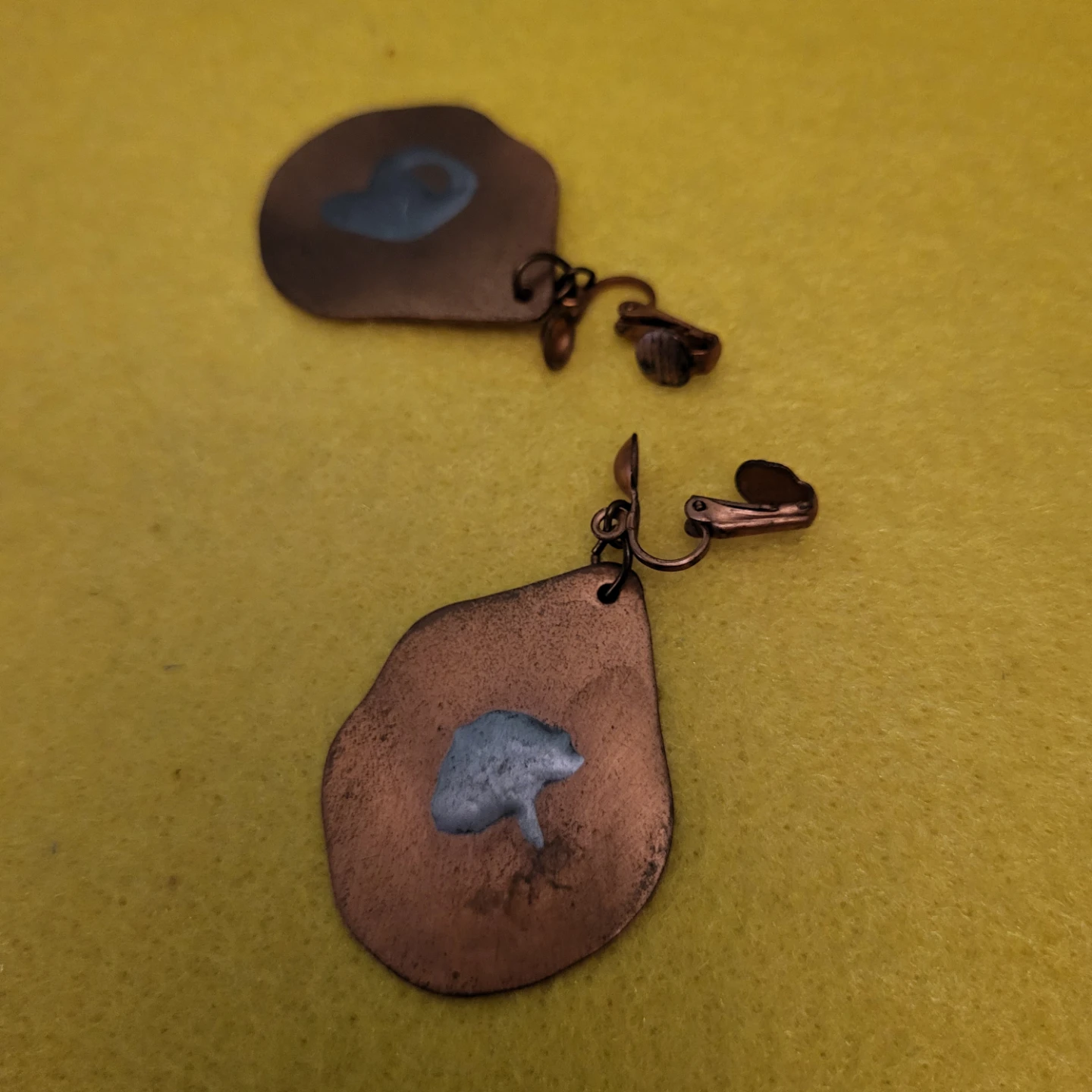 Copper clip-on earrings - photo 2