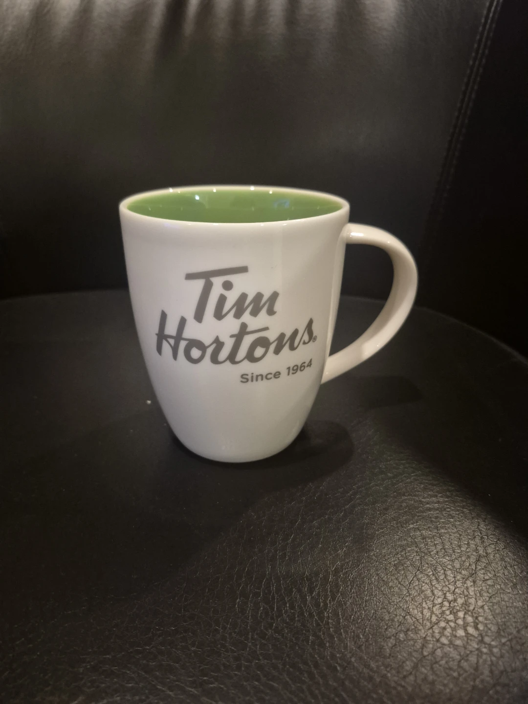 Tim Hortons White Mug with Green Interior