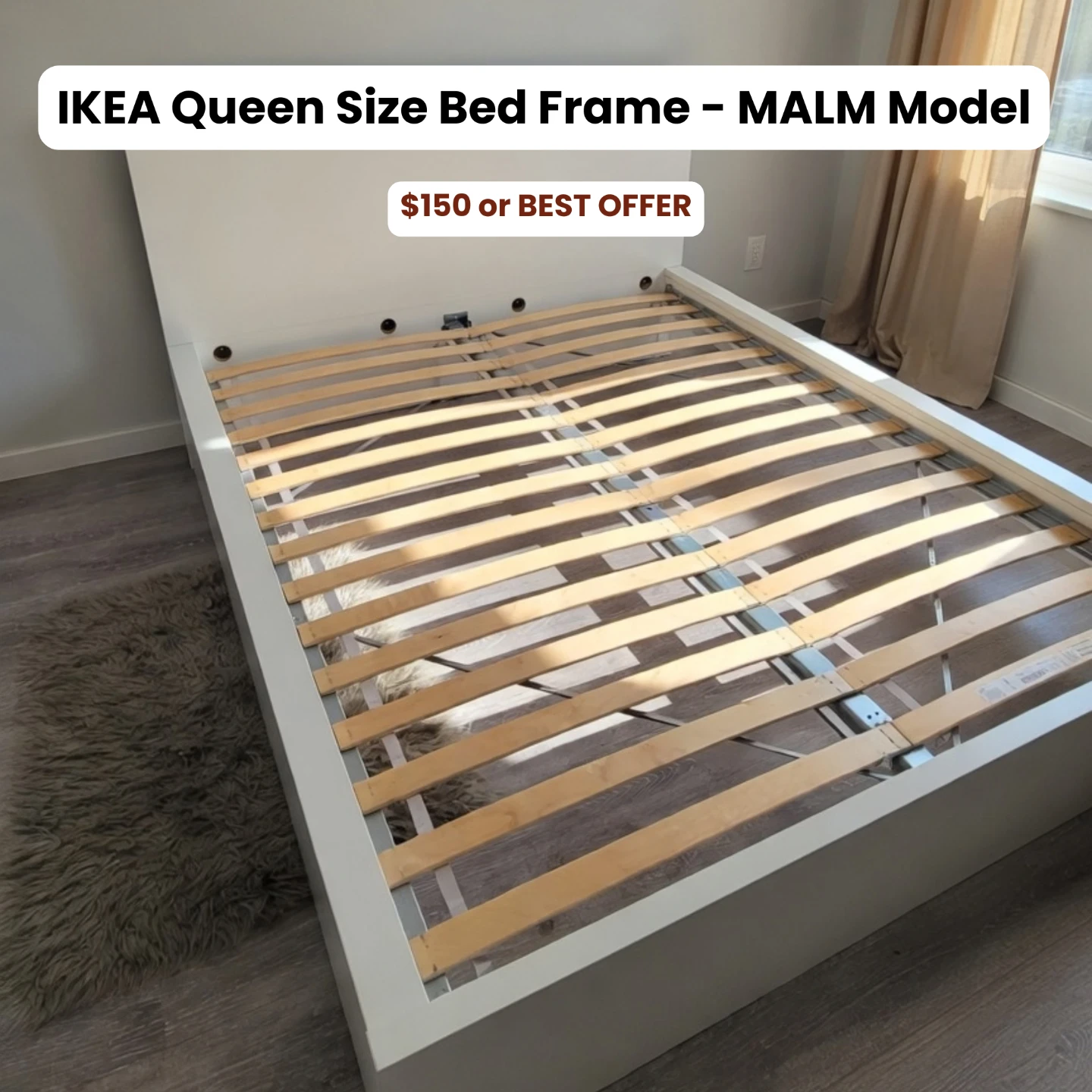 IKEA MALM Queen Size Bed Frame