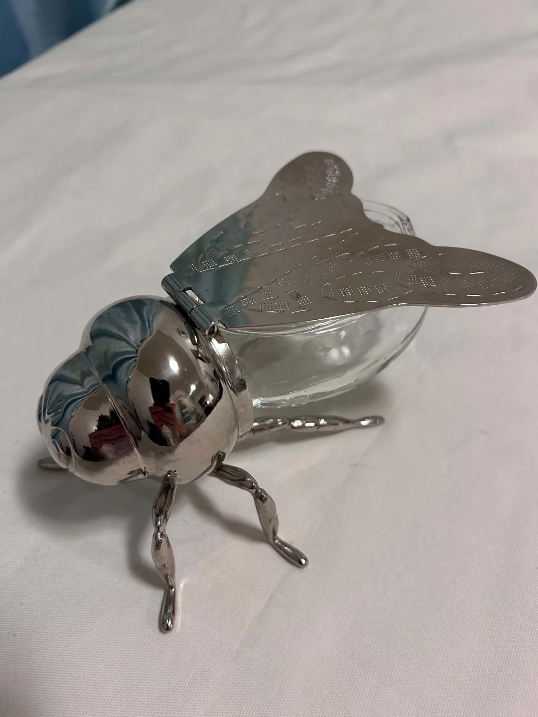 Bee-Shaped Glass Honey Pot by Godinger Silver Art Co