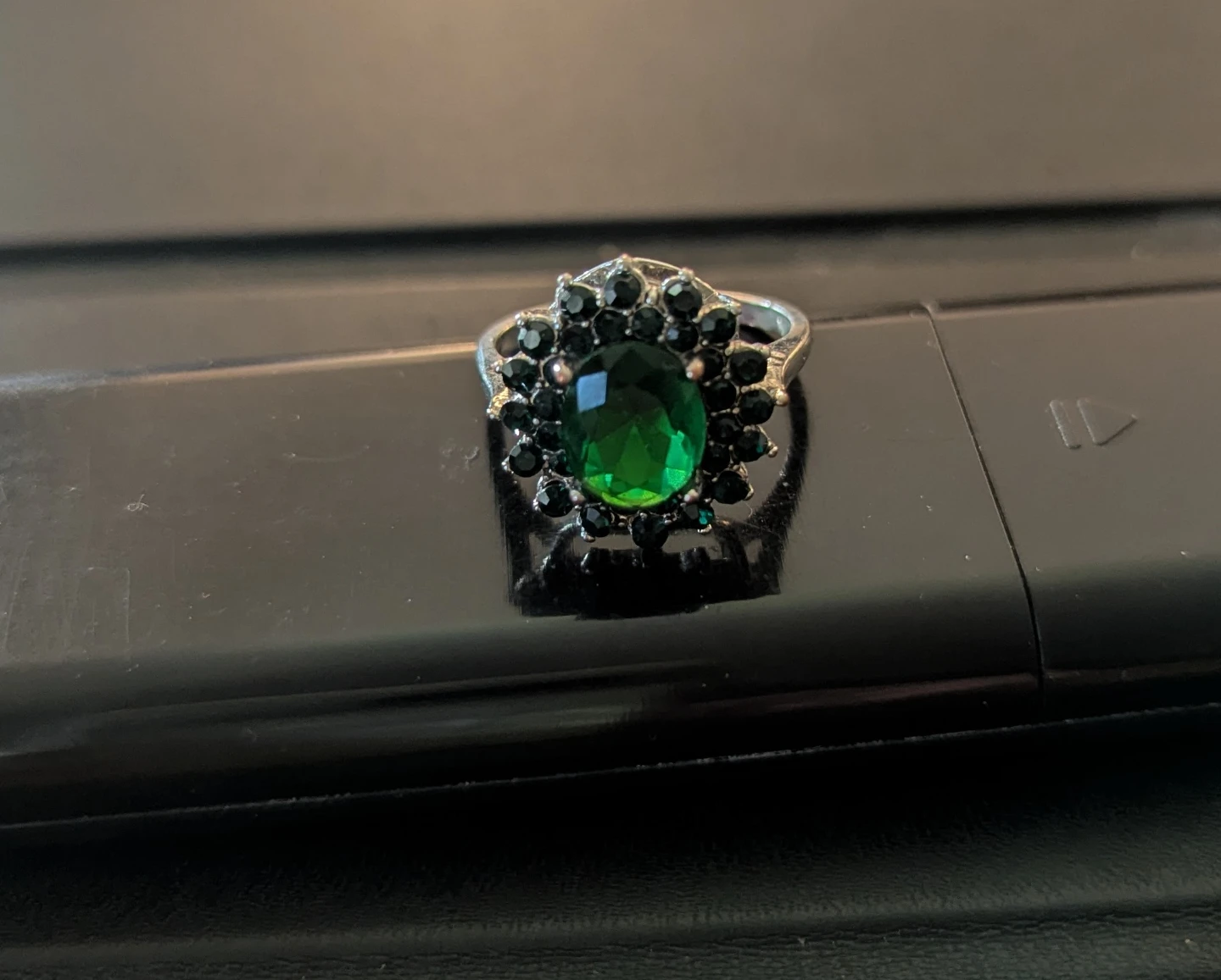 Sterling Silver Emerald CZ Cocktail Ring - photo 3
